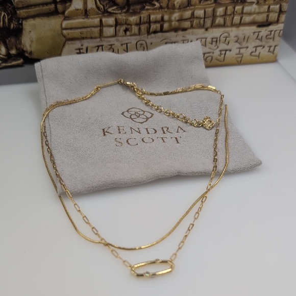 Kendra Scott Gold Layered Paperclip Necklace - Picture 1 of 8